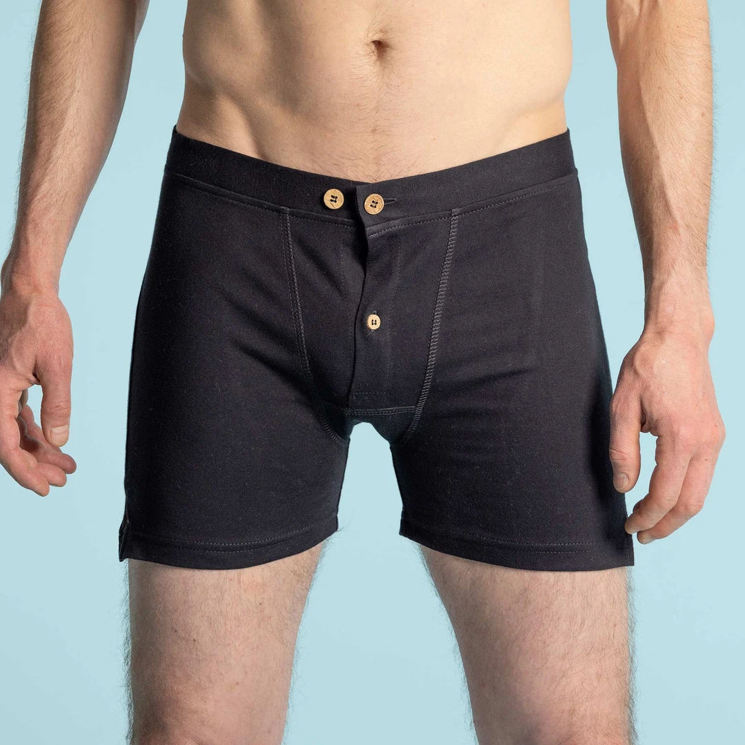 CORBIN Elastic-Free 100% Organic Cotton Boxer Shorts for Men - Limited Edition 2 Shorts CORBIN Elastic-Free 100% Organic Prima Cotton Boxers (Gusset Crotch, Coconut Buttons, OC Thread) (Limited Edition)