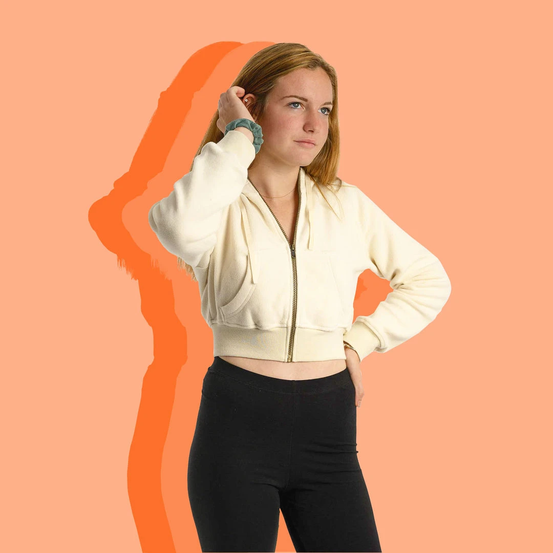 ISADORA 100% Organic Cotton Fleece Zippered Hoodie for Women - Uniquely Rawganique 1 Vendor-unknown ISADORA 100% Organic Cotton Fleece Zippered Hoodie