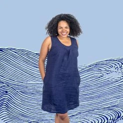 Vendor-unknown SUMMER BREEZE 100% Organic Hemp Dress (Hemstitched Neckline, With Pockets) Dresses