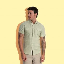 Vendor-unknown Men AMSTERDAM Slim-Fit Short-Sleeve 100% Organic Hemp Shirt