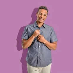 Vendor-unknown MILL BAY 100% Organic Cotton Short-Sleeve Dress Shirt