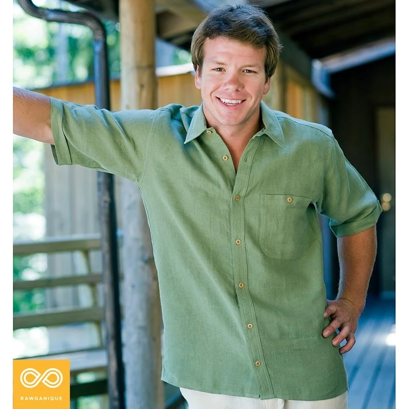 Eric Short-Sleeve Hemp Shirt with Pocket - Eco-Friendly & Comfortable (RG577) | Limited Stock 1 Vendor-unknown Eric Short-Sleeve Hemp Shirt (With Pocket) (RG577) (Discontinued) Offers