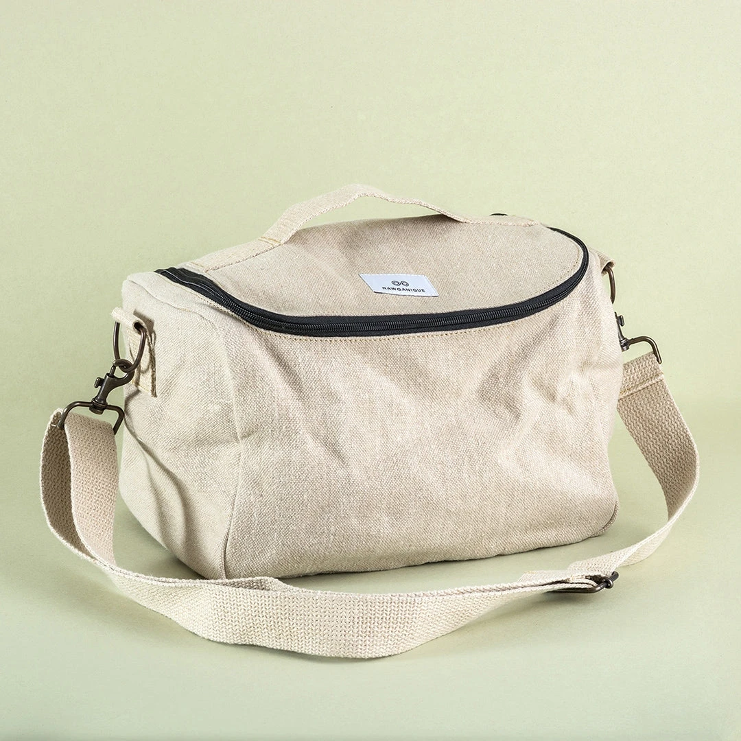 Vendor-unknown GYM SPA 100% Organic Hemp Stiff Canvas Bag - Eco-Friendly & Plastic-Free 1 Vendor-unknown GYM SPA 100% Organic Hemp Stiff Canvas Bag (Plastic-free)