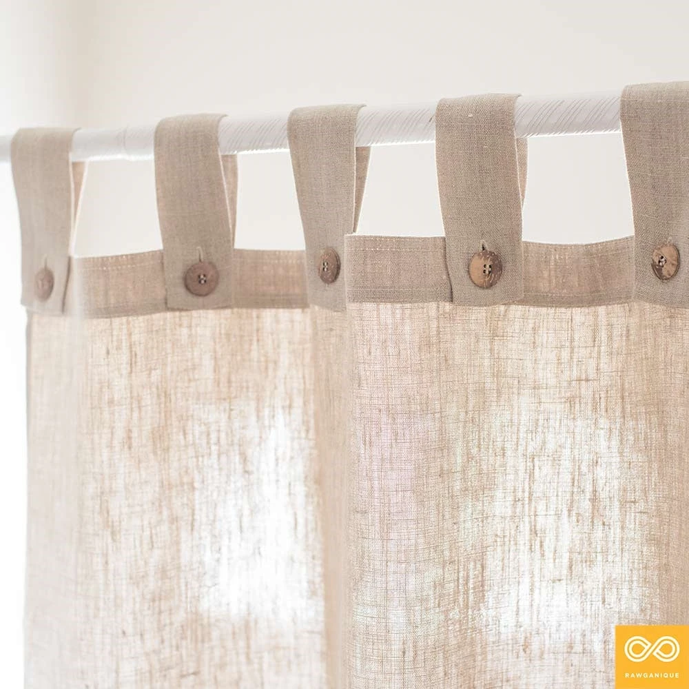 48"x72" BERKELEY 100% Organic Hemp Curtain Panel for Bedroom & Living Room - Eco-Friendly Home Decor 7 Vendor-unknown 48"x72" BERKELEY Tabbed 100% Organic Hemp Curtain Panel BedBath