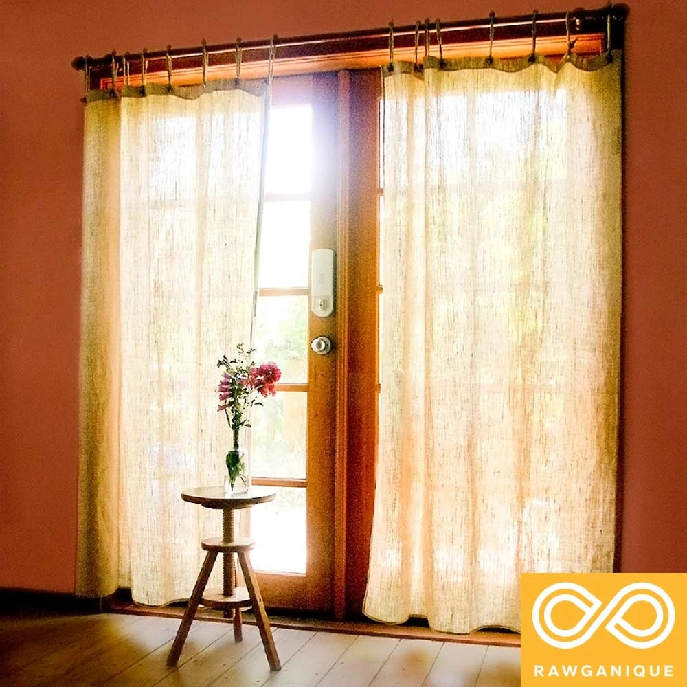 48" X 86" 100% Organic Hemp Curtain Panel with Rings | Eco-Friendly Window Treatment for Living Room 8 Vendor-unknown 48" X 86" 100% Organic Hemp Curtain Panel | Window Treatment (with Rings) Curtains