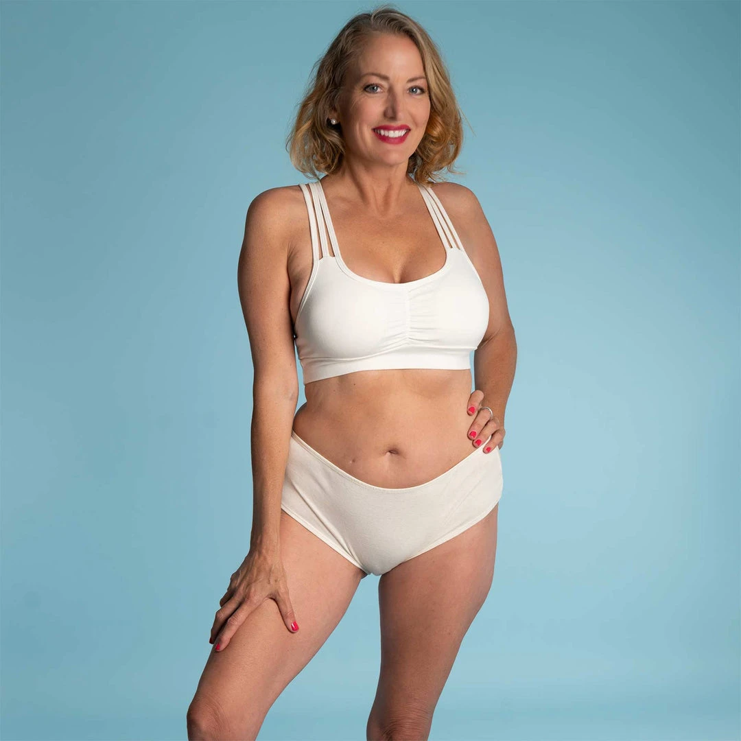 Women's LILY 100% Organic Cotton Boy Shorts Panty - Made in USA | Plastic-Free & PVC-Free 6 Vendor-unknown Women LILY 100% Organic Cotton Boy Shorts Panty (Made In USA)