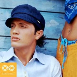 Vendor-unknown Unisex Hemp Greek Fisherman's Pageboy Hat (Discontinued) Hats