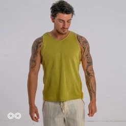 Vendor-unknown AUCKLAND 100% Organic Hemp V-Neck Tank Top (Unisex) Tops