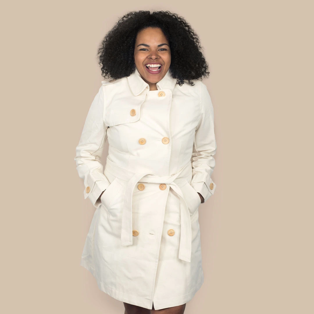 AUDREY Organic Cotton Trench Coat for Women - Eco-Friendly Warmwear & Outerwear 1 Vendor-unknown AUDREY Organic Cotton Trench Coat