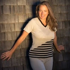 T-Shirts AUVERGNE V Neck 100% Organic Hemp Tee Tops