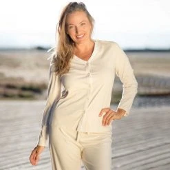 Vendor-unknown AVIGNON 100% Organic Prima Cotton Jersey Shirt / Lounge Top Women