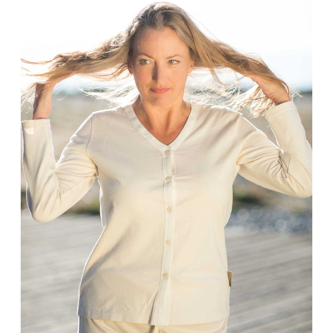 AVIGNON 100% Organic Prima Cotton Jersey Shirt - Women's Lounge Top & Sleepwear 10 Vendor-unknown AVIGNON 100% Organic Prima Cotton Jersey Shirt / Lounge Top Women