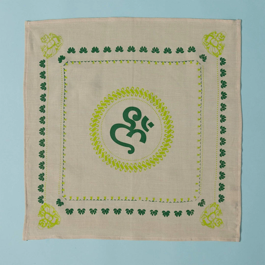 Organic Hemp Bandana with Buddha Om Design - 22x22 Inches | Eco-Friendly Face Covering & Scarf for Men & Women 9 Vendor-unknown Printed Tees & More Organic Hemp Bandana - Buddha Om Design (22 X 22)