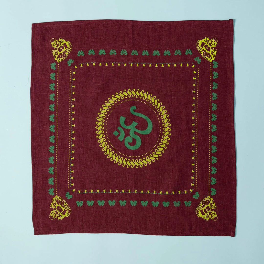 Organic Hemp Bandana with Buddha Om Design - 22x22 Inches | Eco-Friendly Face Covering & Scarf for Men & Women 5 Vendor-unknown Printed Tees & More Organic Hemp Bandana - Buddha Om Design (22 X 22)