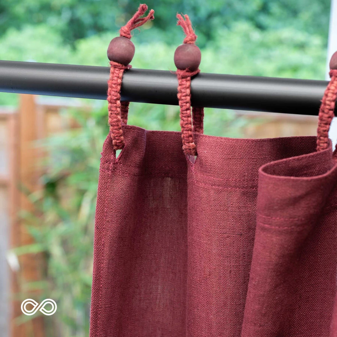 100% Organic Hemp Curtain - Natural Fabric Draperies for Living Room & Bedroom, 73.5 x 72" 2 Vendor-unknown MONTEBELLO 73.5 X 72" 100% Organic Hemp Curtain - Natural Fabric Draperies BedBath