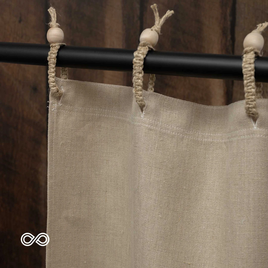 100% Organic Hemp Curtain - Natural Fabric Draperies for Living Room & Bedroom, 73.5 x 72" 13 Vendor-unknown MONTEBELLO 73.5 X 72" 100% Organic Hemp Curtain - Natural Fabric Draperies BedBath