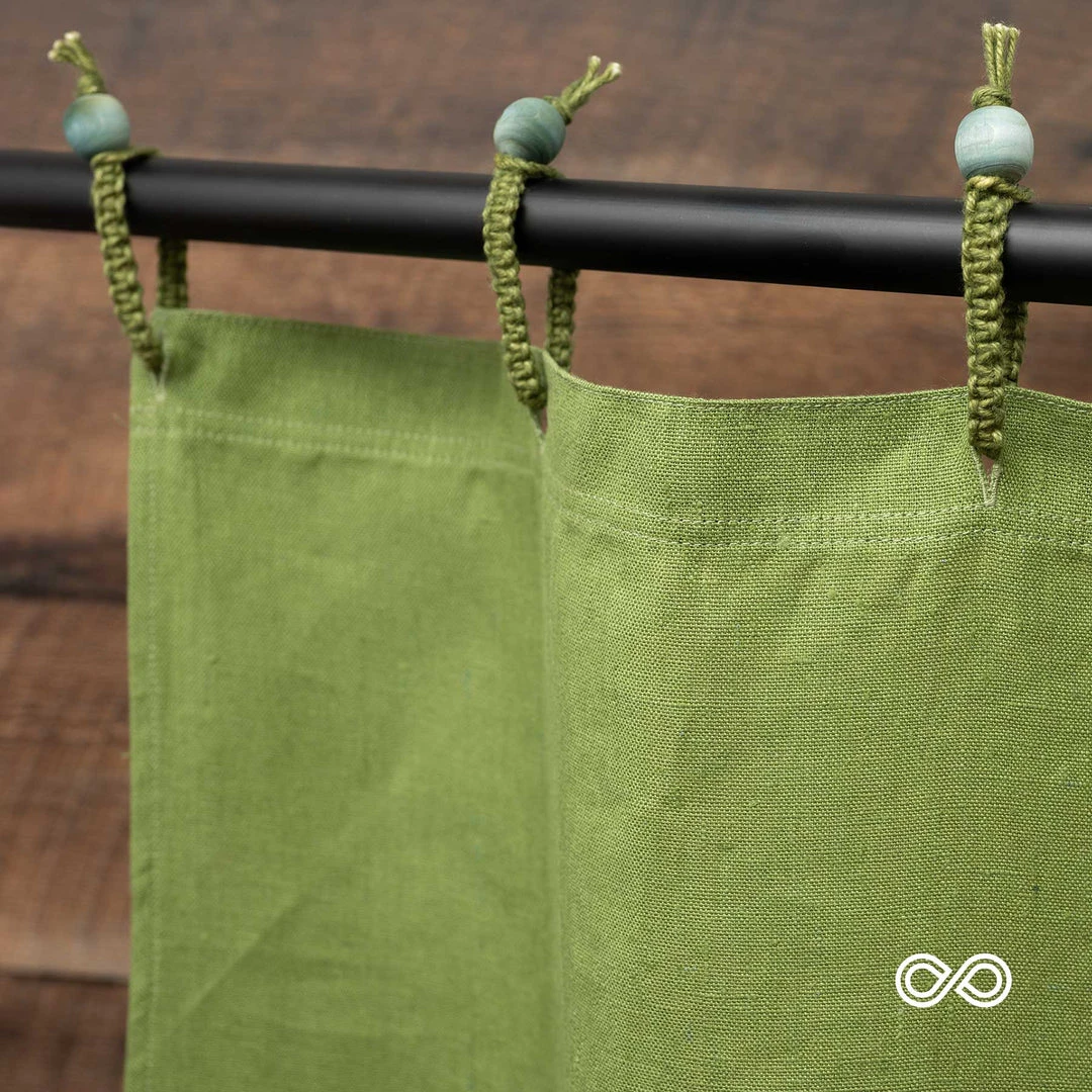 100% Organic Hemp Curtain - Natural Fabric Draperies for Living Room & Bedroom, 73.5 x 72" 17 Vendor-unknown MONTEBELLO 73.5 X 72" 100% Organic Hemp Curtain - Natural Fabric Draperies BedBath