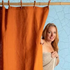 Vendor-unknown 48x72 Hemp Shower Curtain 100% Organic PVC-free (Stall Size) (MONTEBELLO) BedBath