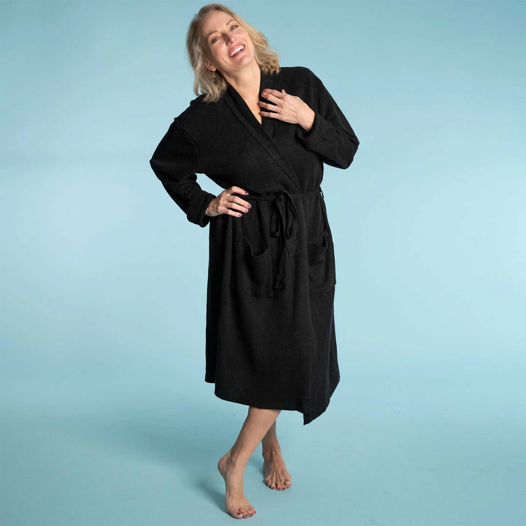 Unisex 100% Organic Hemp Knit Bathrobe - Eco-Friendly & Comfortable 3 Vendor-unknown Unisex 100% Organic Hemp Knit Bathrobe