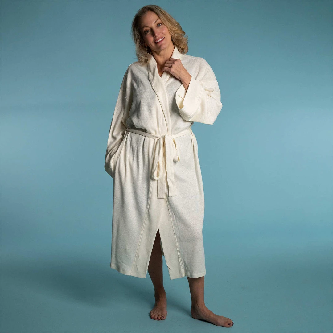 Unisex 100% Organic Hemp Knit Bathrobe - Eco-Friendly & Comfortable 2 Vendor-unknown Unisex 100% Organic Hemp Knit Bathrobe