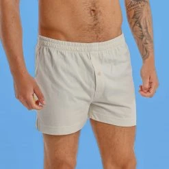 Vendor-unknown BATHURST 100% Organic Cotton Prima Cotton Boxers (OC Thread, Nut Button)