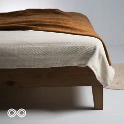 Vendor-unknown Comforters & Blankets 100% Organic Cotton Chenille Herringbone Blanket (Natural) (Made In USA)