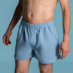 BIZET 100% Organic Linen Boxers for Men - Woven, OC Thread, Nut Button | Rawganique 23 Vendor-unknown BIZET 100% Organic Linen Boxers (Woven) (OC Thread, Nut Button) Men