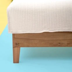 Vendor-unknown 100% Organic Cotton Chenille Ribbed Striped Blanket (Natural) (Made In USA)