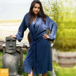 Unisex 100% Organic Hemp Knit Bathrobe - Eco-Friendly & Comfortable 11 Vendor-unknown Unisex 100% Organic Hemp Knit Bathrobe