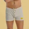 Vendor-unknown Lingerie & Sleepwear BRAHMS Elastic-free 100% Organic Prima Cotton Knit Boxers (Gusset Crotch, OC Thread, Nut Buttons)