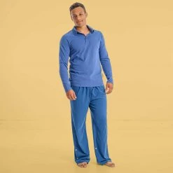 INTERLAKEN Elastic-Free 100% Organic Prima Cotton Lounge Pants - Unisex, Comfortable Sleepwear & WFH Pajamas 20 Vendor-unknown INTERLAKEN Elastic-free 100% Organic Prima Cotton Jammy Lounge Pants (Unisex)
