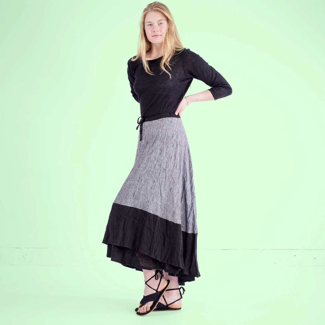 CARMEN FANTASY 100% Organic Linen Skirt for Women - Multi-Layered Elegance 4 Vendor-unknown CARMEN FANTASY 100% Organic Linen Skirt (Multiple Layers)