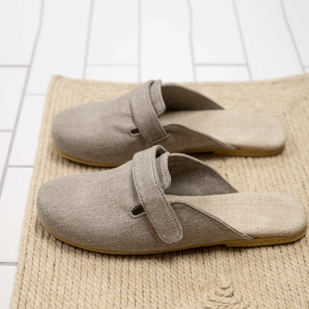 Rawganique COLORADO SPRINGS Organic Linen Clogs Sandals Slippers for Men | Natural Rubber Soles | Sizes 7-13 7 Rawganique COLORADO SPRINGS Organic Linen Clogs Sandals Slippers (Natural Rubber Soles) (Men's 7-13)