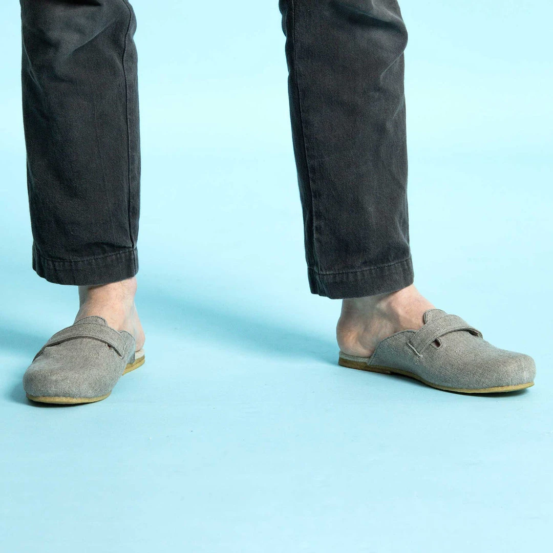 Rawganique COLORADO SPRINGS Organic Linen Clogs Sandals Slippers for Men | Natural Rubber Soles | Sizes 7-13 9 Rawganique COLORADO SPRINGS Organic Linen Clogs Sandals Slippers (Natural Rubber Soles) (Men's 7-13)