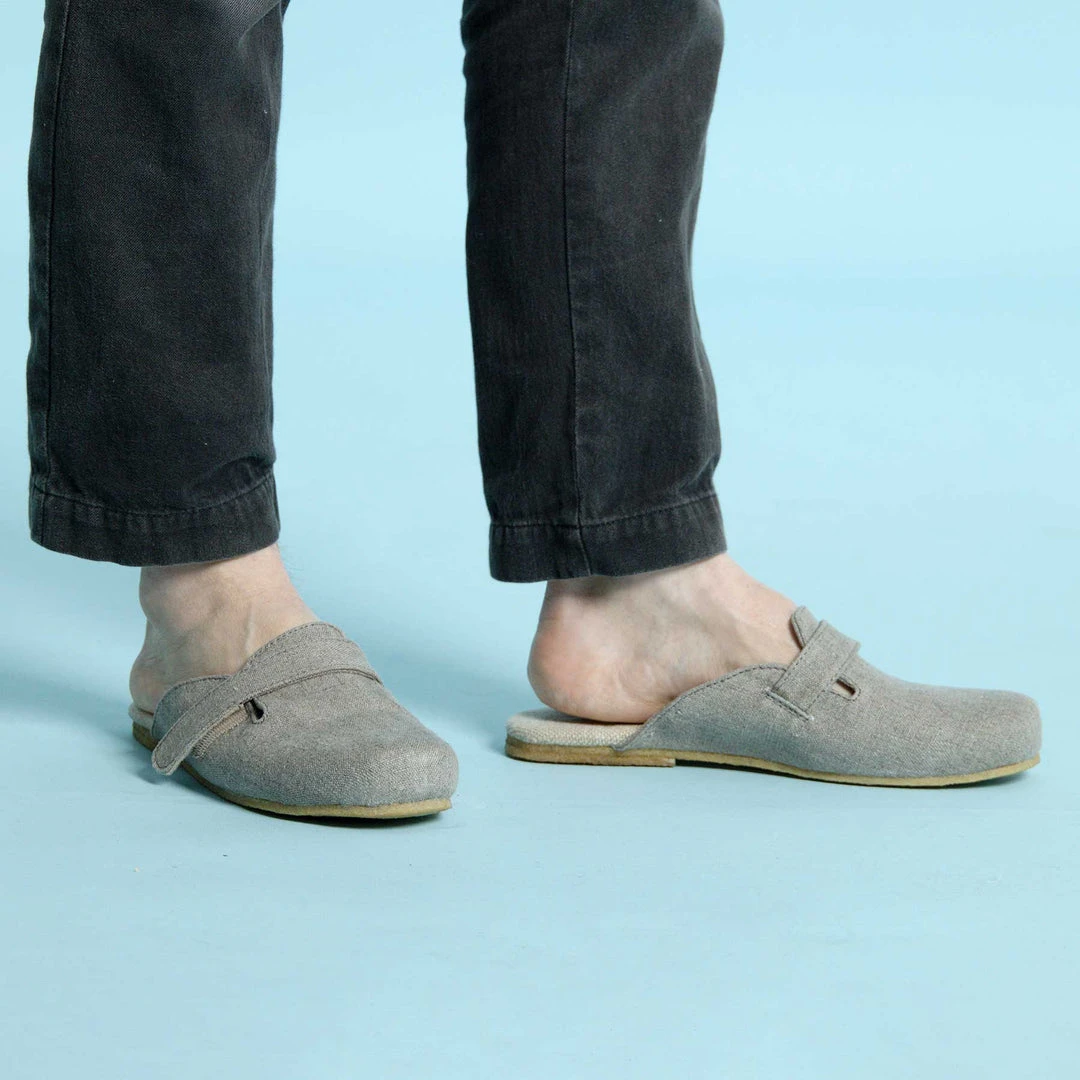 Rawganique COLORADO SPRINGS Organic Linen Clogs Sandals Slippers for Men | Natural Rubber Soles | Sizes 7-13 1 Rawganique COLORADO SPRINGS Organic Linen Clogs Sandals Slippers (Natural Rubber Soles) (Men's 7-13)