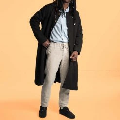 DA VINCI COAT Organic Hemp Hooded Coat - Black | Eco-Friendly Warmwear for Men & Women 44 Vendor-unknown Warmwear & Outerwear DA VINCI COAT Organic Hemp Hooded Coat Lined With Organic Cotton Fleece (Black)