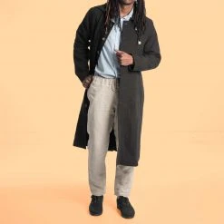 DA VINCI COAT Organic Hemp Hooded Coat - Black | Eco-Friendly Warmwear for Men & Women 42 Vendor-unknown Warmwear & Outerwear DA VINCI COAT Organic Hemp Hooded Coat Lined With Organic Cotton Fleece (Black)