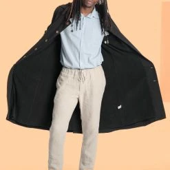 DA VINCI COAT Organic Hemp Hooded Coat - Black | Eco-Friendly Warmwear for Men & Women 46 Vendor-unknown Warmwear & Outerwear DA VINCI COAT Organic Hemp Hooded Coat Lined With Organic Cotton Fleece (Black)