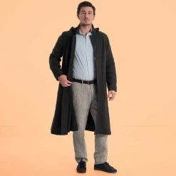 DA VINCI COAT Organic Hemp Hooded Coat - Black | Eco-Friendly Warmwear for Men & Women 33 Vendor-unknown Warmwear & Outerwear DA VINCI COAT Organic Hemp Hooded Coat Lined With Organic Cotton Fleece (Black)