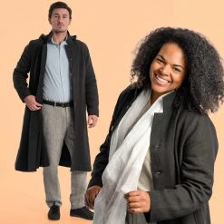 DA VINCI COAT Organic Hemp Hooded Coat - Black | Eco-Friendly Warmwear for Men & Women 28 Vendor-unknown Warmwear & Outerwear DA VINCI COAT Organic Hemp Hooded Coat Lined With Organic Cotton Fleece (Black)