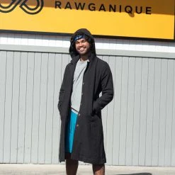 DA VINCI COAT Organic Hemp Hooded Coat - Black | Eco-Friendly Warmwear for Men & Women 41 Vendor-unknown Warmwear & Outerwear DA VINCI COAT Organic Hemp Hooded Coat Lined With Organic Cotton Fleece (Black)