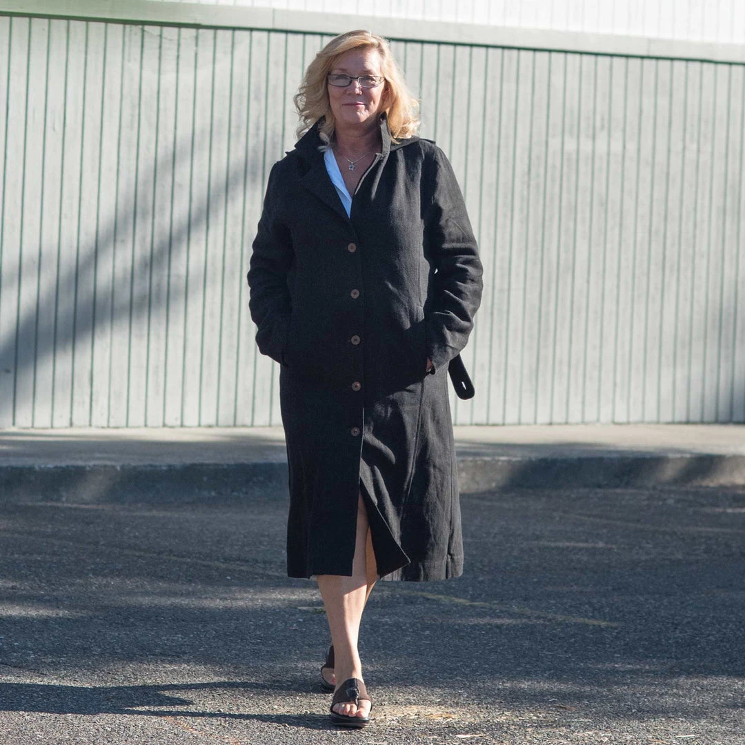 DA VINCI COAT Organic Hemp Hooded Coat - Black | Eco-Friendly Warmwear for Men & Women 11 Vendor-unknown Warmwear & Outerwear DA VINCI COAT Organic Hemp Hooded Coat Lined With Organic Cotton Fleece (Black)