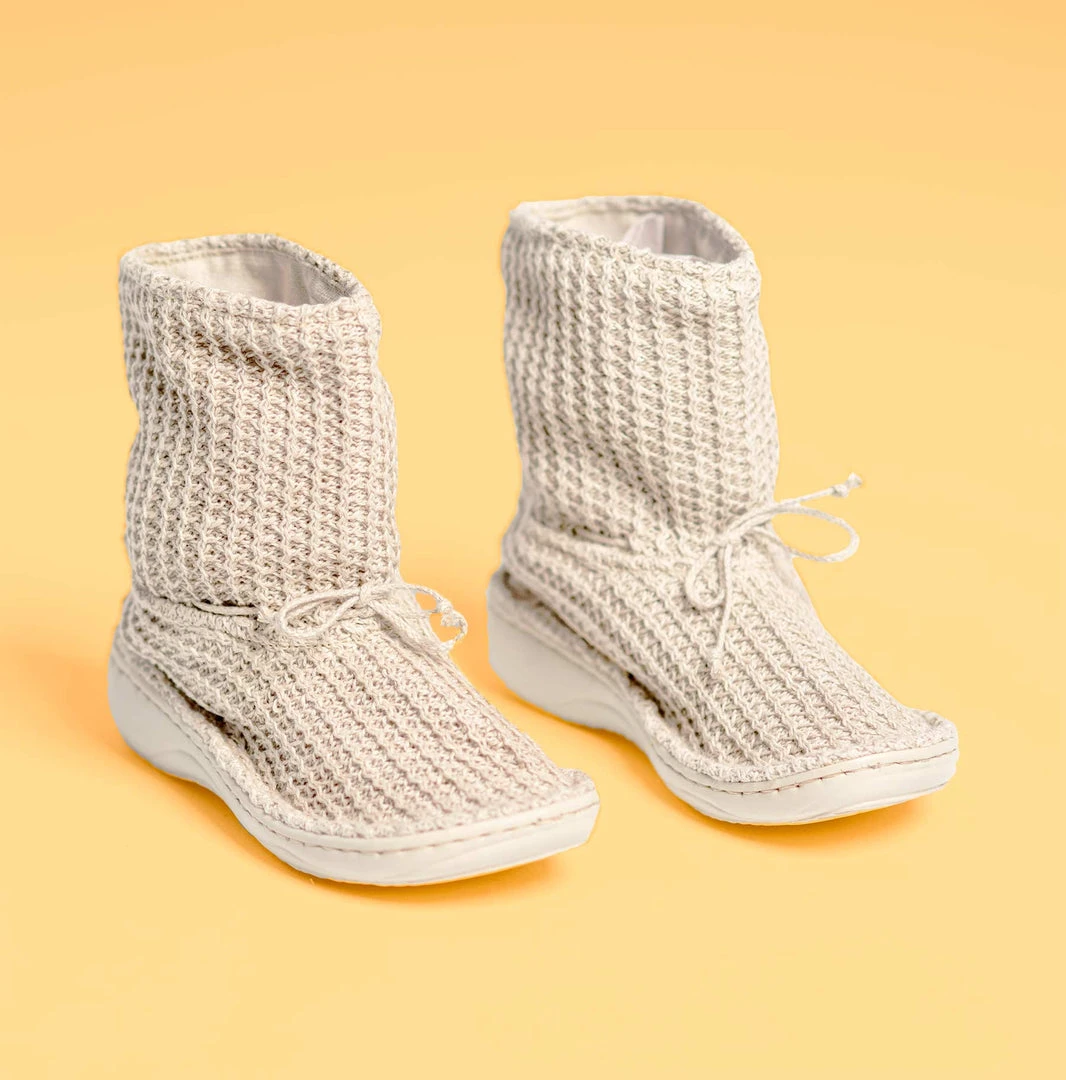 ESMERALDA Women's Handmade Glue-Free Hemp Knit Boots | Eco-Friendly & Comfortable Footwear 1 Shoes ESMERALDA Ladies' Handmade Glue-free Hemp Knit Boots (Women's Sizes)