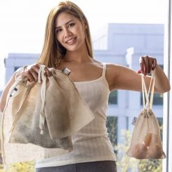 Rawganique FARMERS MARKET Organic Hemp Produce Bag (Breathable Hemp Mesh Fabric) (Plastic-free)