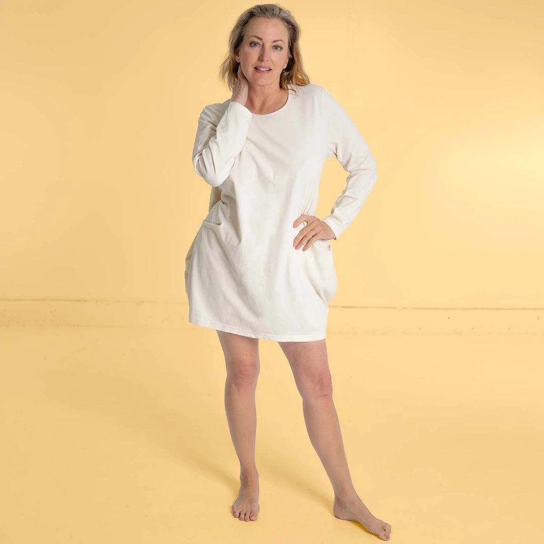 GEORGIE 100% Organic Prima Cotton Tunic Dress for Women with Pockets | Comfortable & Stylish WFH Wear 2 Vendor-unknown GEORGIE 100% Organic Prima Cotton Tunic Dress (with Pockets) Women