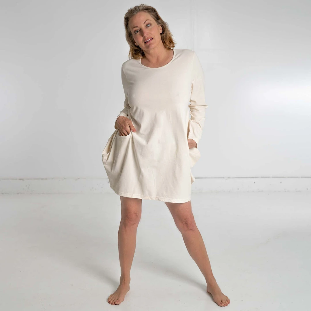 GEORGIE 100% Organic Prima Cotton Tunic Dress for Women with Pockets | Comfortable & Stylish WFH Wear 10 Vendor-unknown GEORGIE 100% Organic Prima Cotton Tunic Dress (with Pockets) Women