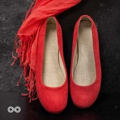 Shoes Women’s Footwear GISELLE Handmade Hemp Ballet Flats With Natural Rubber Sole