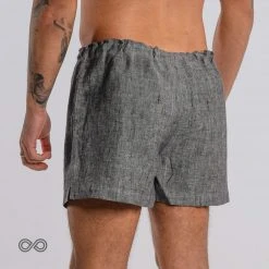 Men's GREENWICH Elastic-Free 100% Organic Hemp Boxers - Eco-Friendly & Comfortable Underwear 38 Vendor-unknown Men GREENWICH Elastic-free 100% Organic Hemp Boxers Woven (OC Thread, Nut Button)