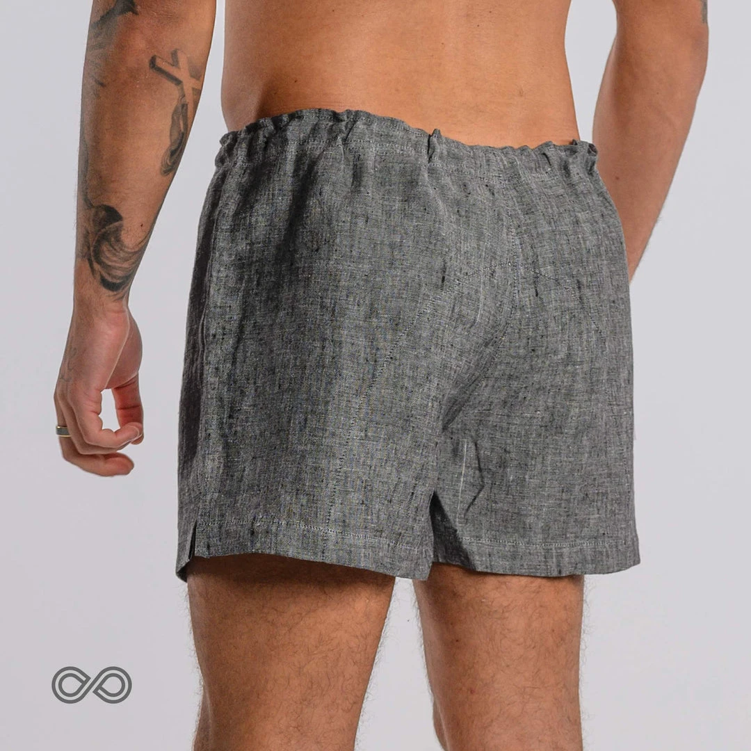 Men's GREENWICH Elastic-Free 100% Organic Hemp Boxers - Eco-Friendly & Comfortable Underwear 16 Vendor-unknown Men GREENWICH Elastic-free 100% Organic Hemp Boxers Woven (OC Thread, Nut Button)