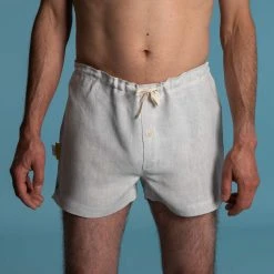 Men's GREENWICH Elastic-Free 100% Organic Hemp Boxers - Eco-Friendly & Comfortable Underwear 25 Vendor-unknown Men GREENWICH Elastic-free 100% Organic Hemp Boxers Woven (OC Thread, Nut Button)